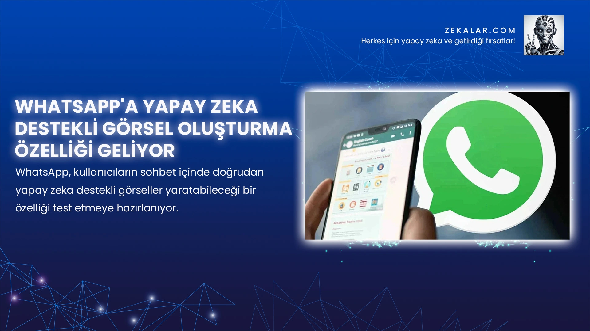 WhatsApp, kullanıcıların sohbet içinde doğrudan yapay zeka destekli görseller yaratabileceği bir özelliği test etmeye hazırlanıyor.