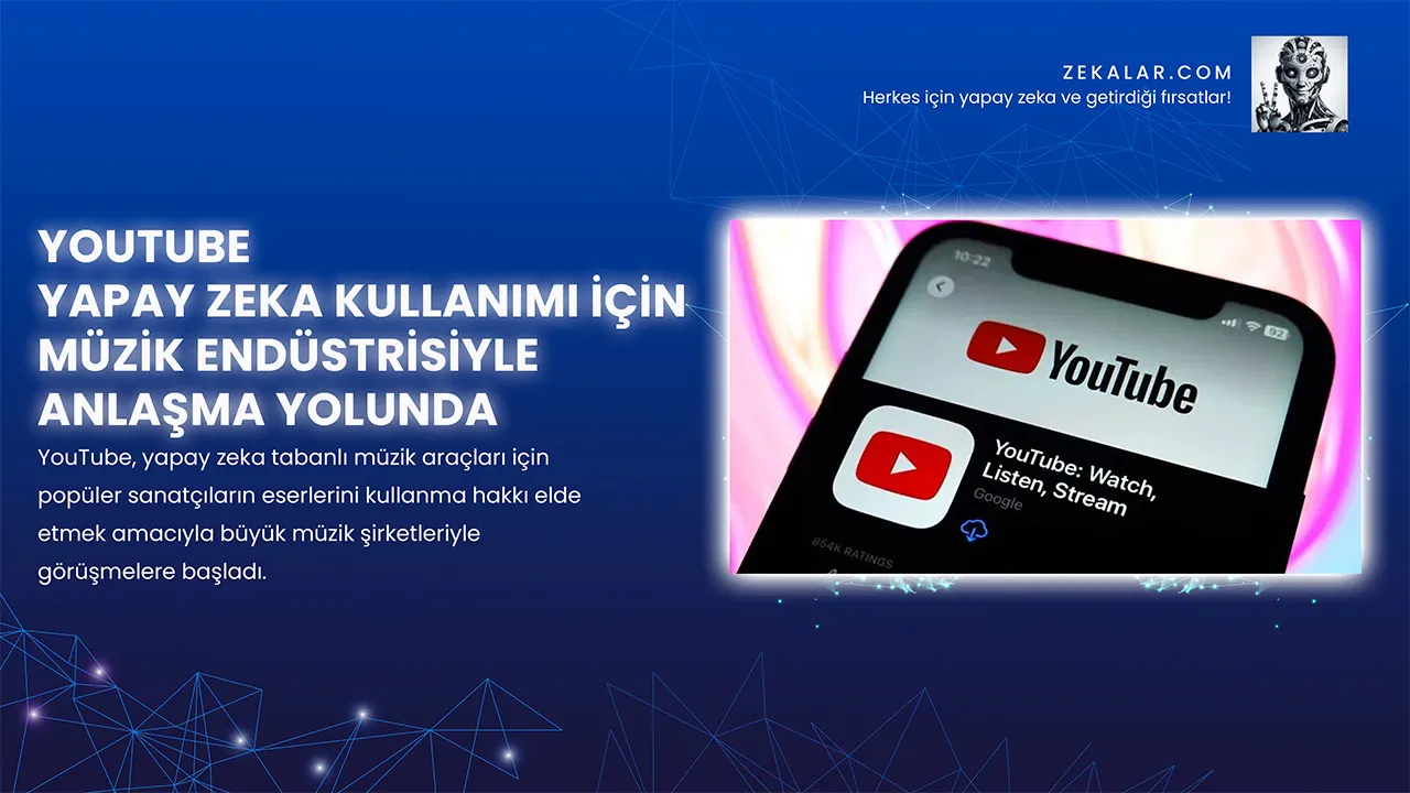 YouTube, yapay zeka tabanlı müzik araçları için popüler sanatçıların eserlerini kullanma hakkı elde etmek amacıyla büyük müzik şirketleriyle görüşmelere başladı.